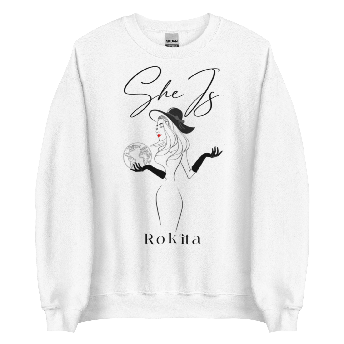 SHE IS - White Unisex Sweatshirt
