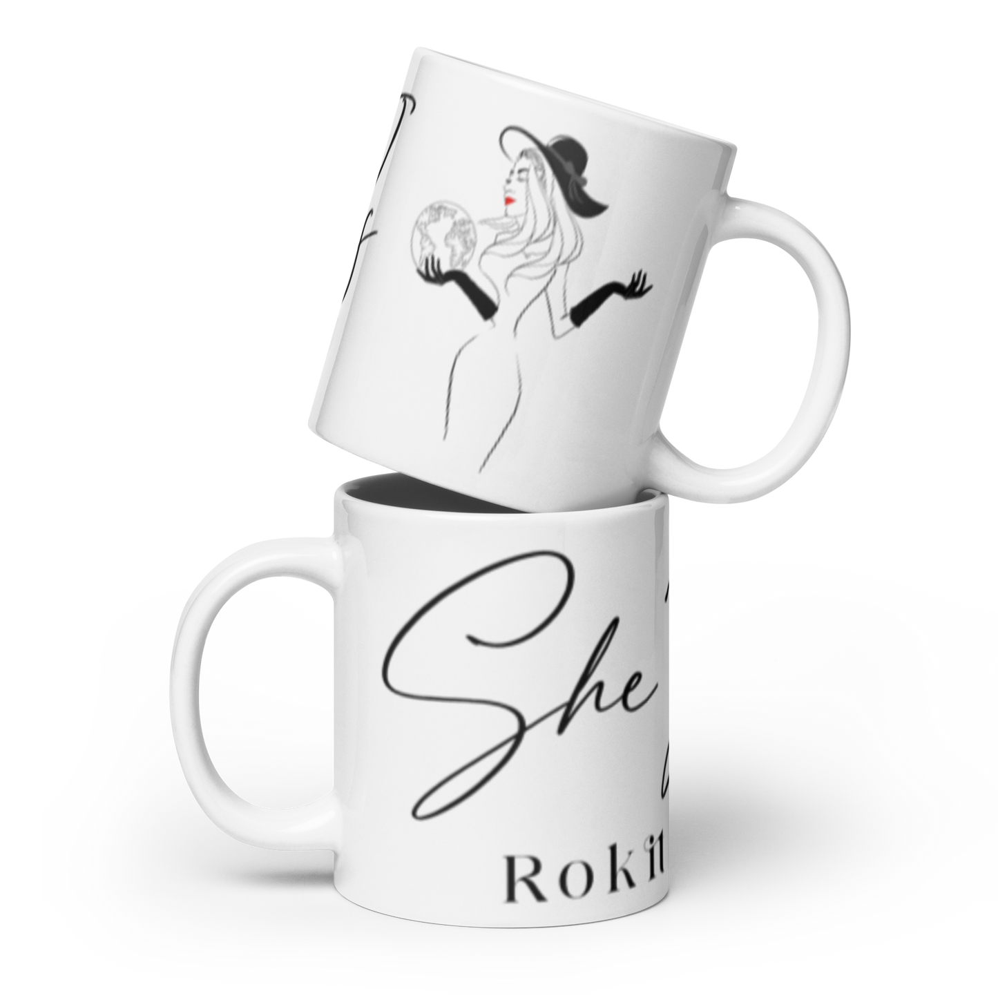SHE IS - White glossy mug
