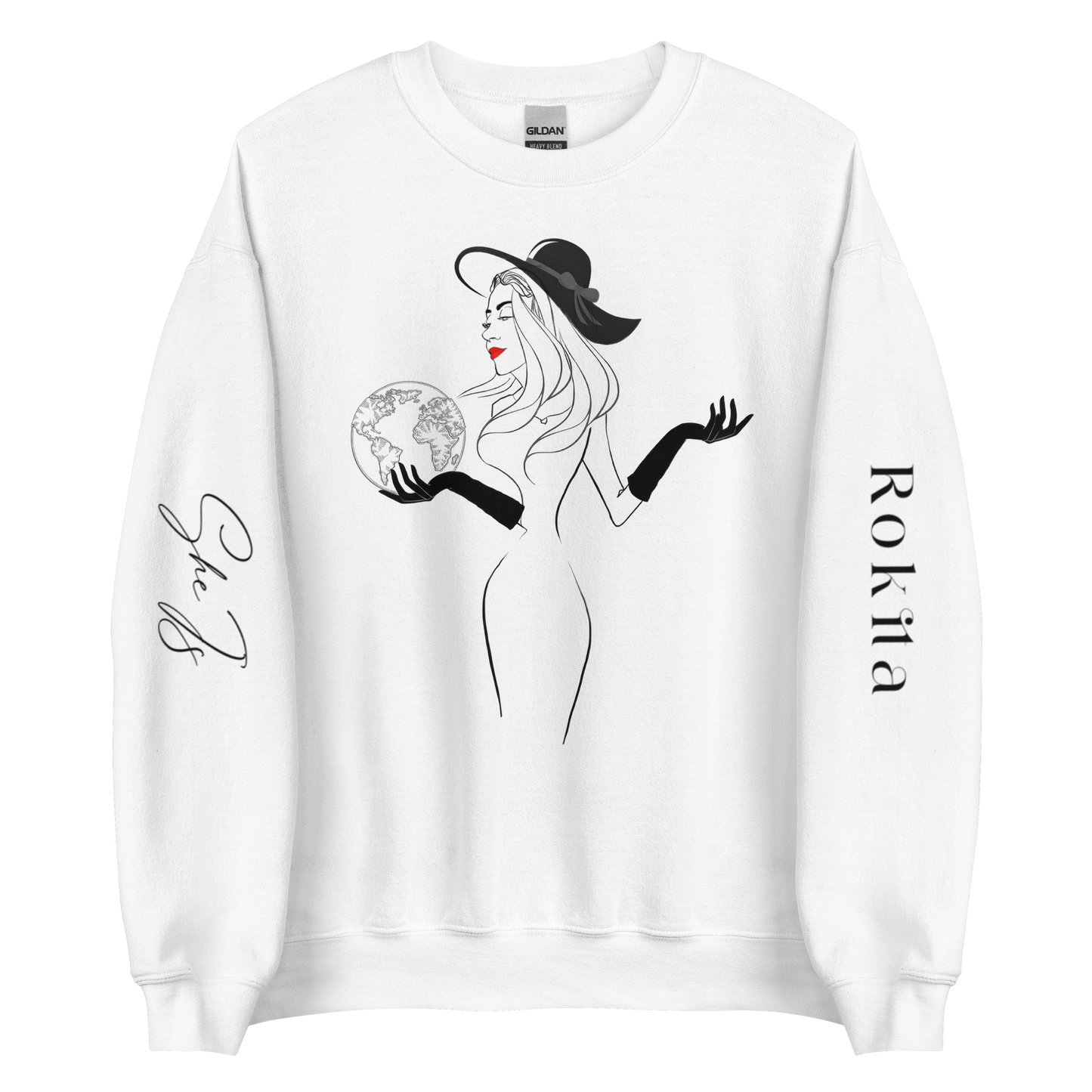 SHE IS - White Unisex Sweatshirt