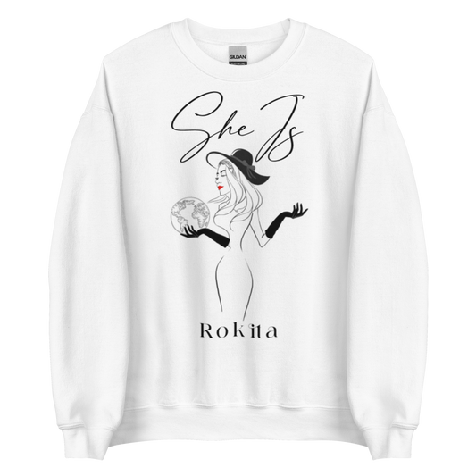 SHE IS - White Unisex Sweatshirt