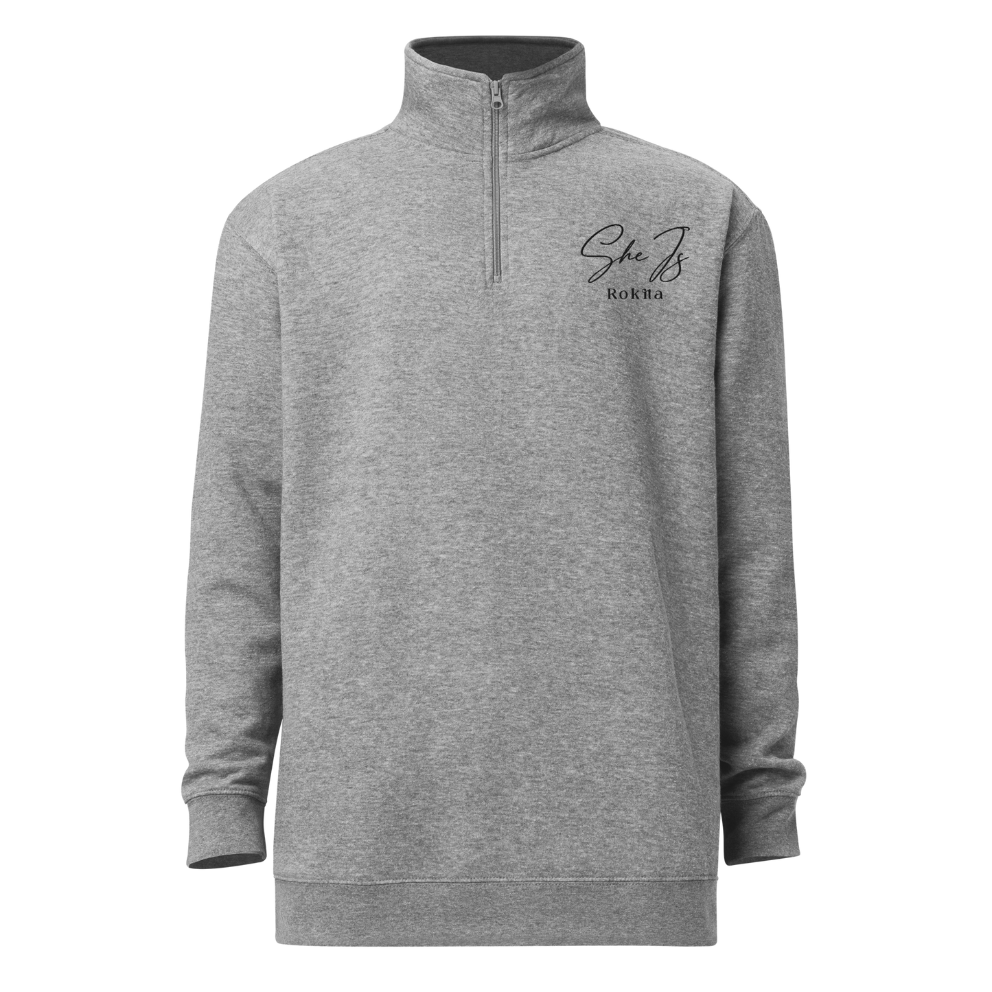 SHE IS - Grey Unisex Fleece Pullover